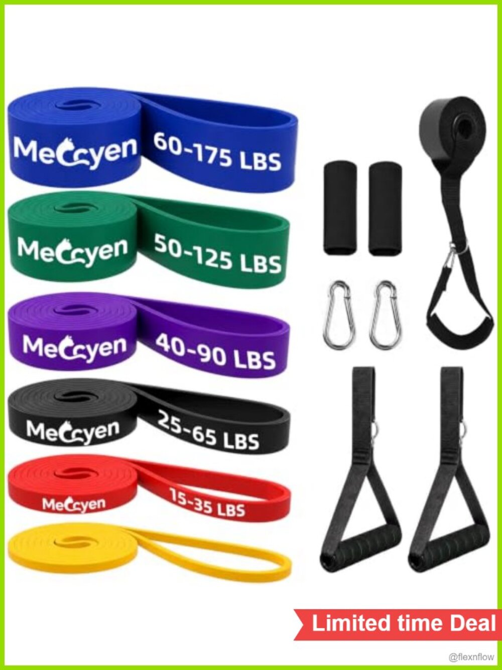 Resistance Bands Set with Handles Door Anchor 6 Levels TPE Exercise Bands